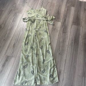 Michael Kors Green‎ sleeveless paisley print Jumpsuit NWT